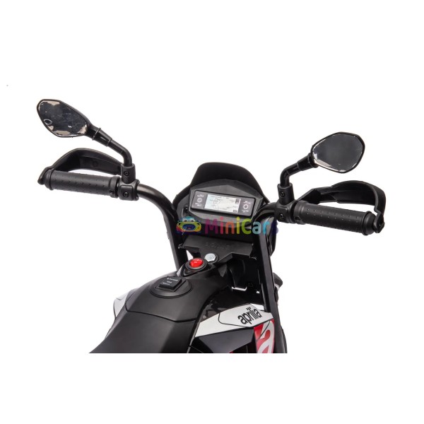 Moto électrique Aprilia Dorsoduro 12V - Luxe & sécurité pour petits pilotes