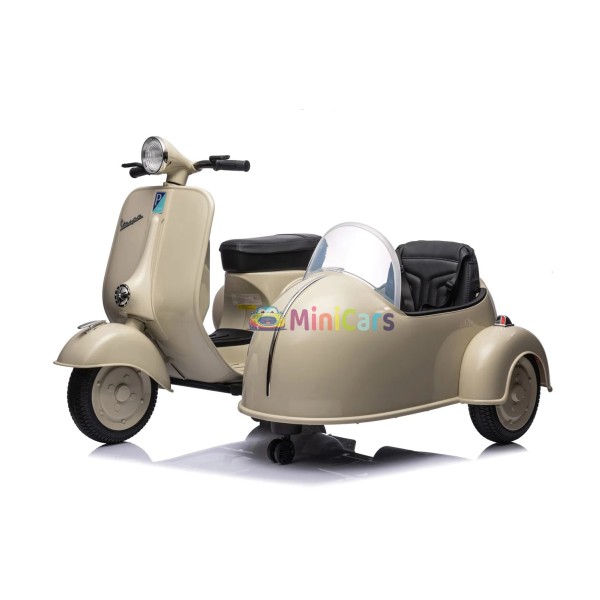 Scooter Vespa 12V 2x35W Side-Car Enfant 3-6 Ans | Minicars.fr