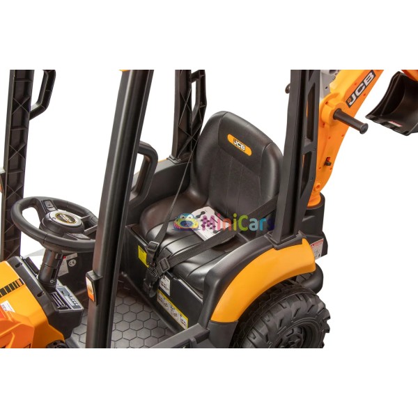 Pelleteuse électrique enfant JCB 4 en 1 2x30W télécommande | Minicars.fr
