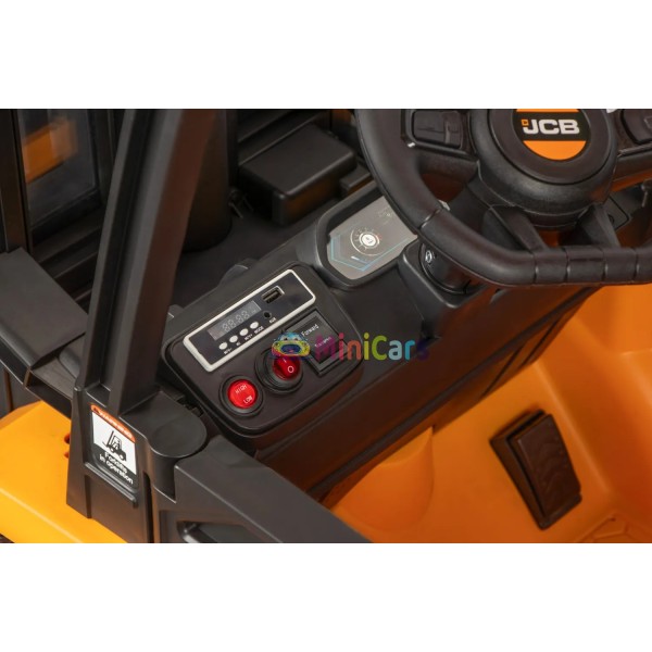 Carretilla elevadora eléctrica niño JCB Forklift 2x30W 10kg | Minicars.es