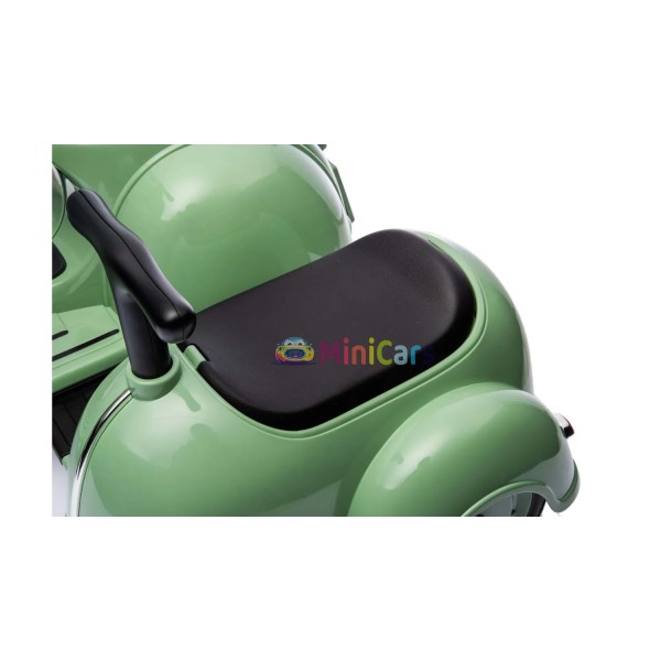 Elektrische Vespa Kind 6V met Zijspan & Motobremse | Minicars.fr