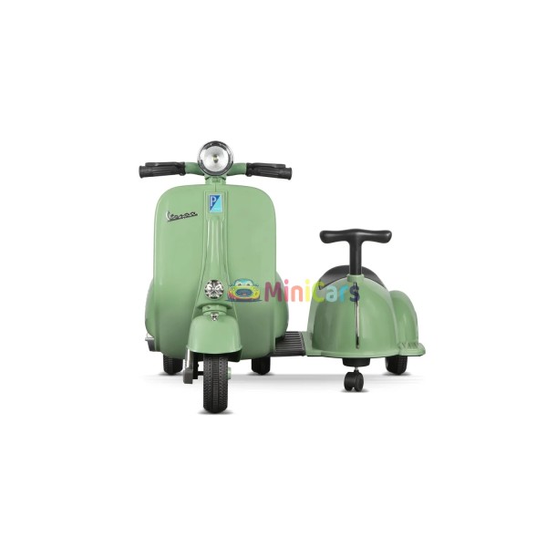 Elektrische Vespa Kind 6V met Zijspan & Motobremse | Minicars.fr