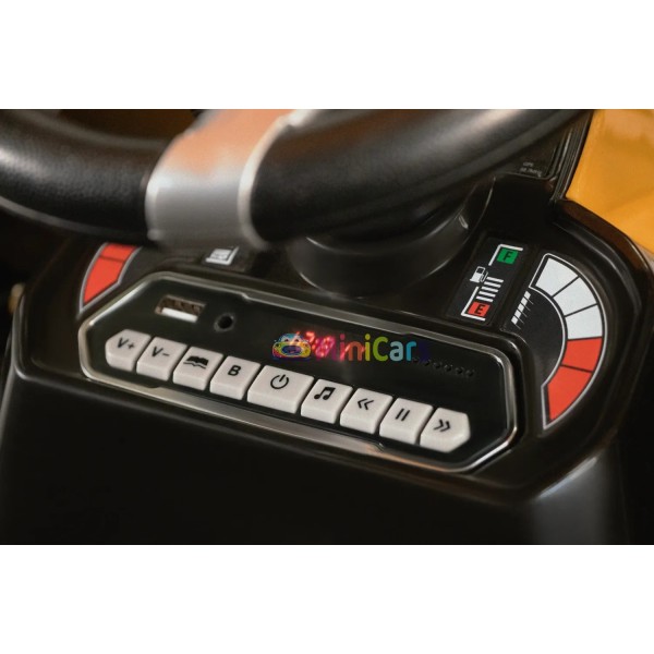 Elektro Traktor Kinder 12V mit Bagger und Anhänger | Minicars.fr