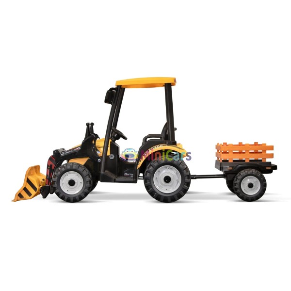 Tractor Eléctrico Niño 12V con Pala y Remolque 2x120W | Minicars.fr