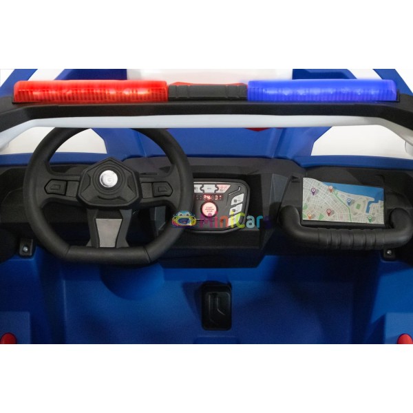 Kinder Elektro Buggy Polizei 2-Sitzer 2x200W mit LED Blaulicht