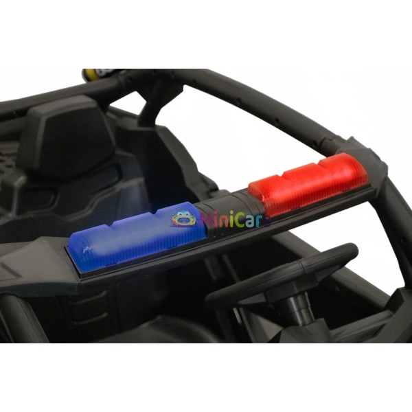 Kinder Elektro Buggy Polizei 2-Sitzer 2x45W mit LED | Minicars.fr
