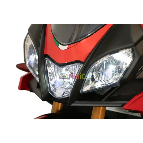 Moto Elettrica Bambini Aprilia Tuono V4 12V 2x20W LED | Minicars.fr