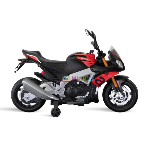 Aprilia Tuono V4 12V 2x20W LED Elektro Motorrad Kinder | Minicars.fr